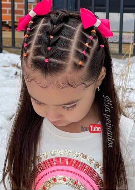 penteado com liguinhas infantil cabelo cacheado